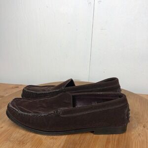 Tods womens size 37 shoes brown suede slip on comfort work loafers